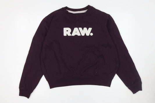 Womens UK Size M G-Star RAW Purple Pullover Sweatshirt
