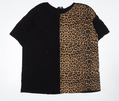 Womens UK Size 18 Yours Black Basic T-Shirt