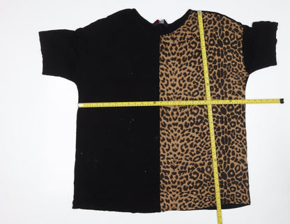 Womens UK Size 18 Yours Black Basic T-Shirt