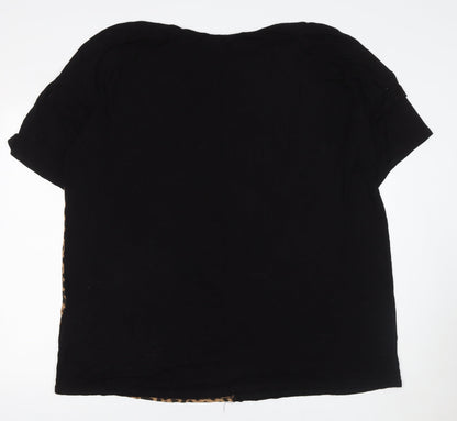 Womens UK Size 18 Yours Black Basic T-Shirt
