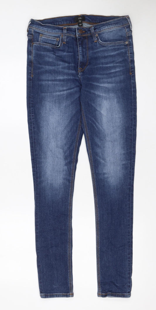 Mens UK Size 30/32 River Island Slim Fit Skinny Blue Jeans
