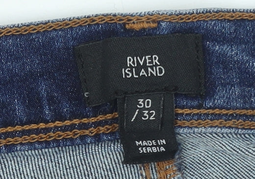Mens UK Size 30/32 River Island Slim Fit Skinny Blue Jeans