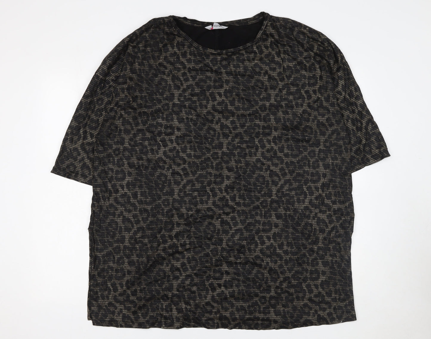 Womens UK Size 22 Yours Black Tunic T-Shirt