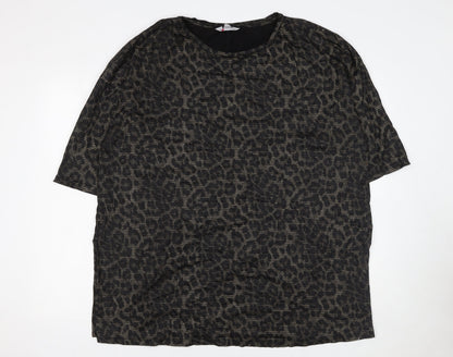 Womens UK Size 22 Yours Black Tunic T-Shirt