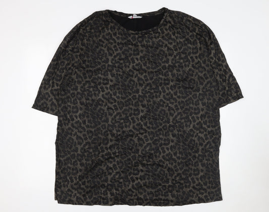 Womens UK Size 22 Yours Black Tunic T-Shirt