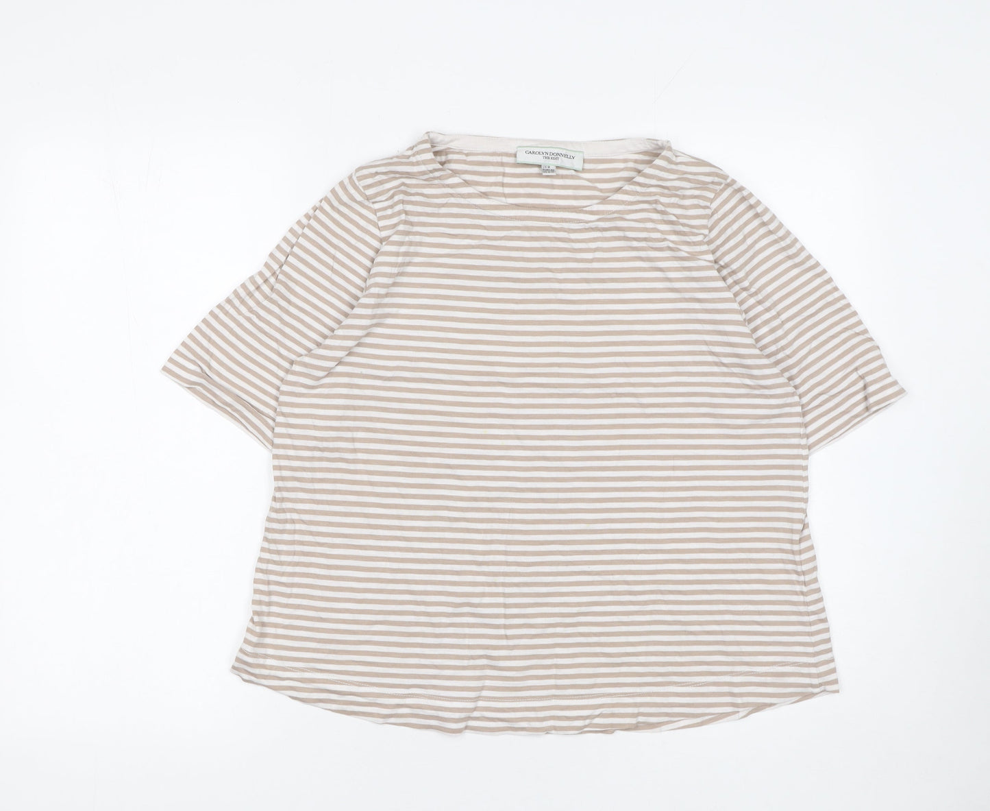 Womens UK Size M Carolyn Donnelly The Edit Beige Basic T-Shirt