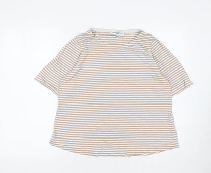 Womens UK Size M Carolyn Donnelly The Edit Beige Basic T-Shirt