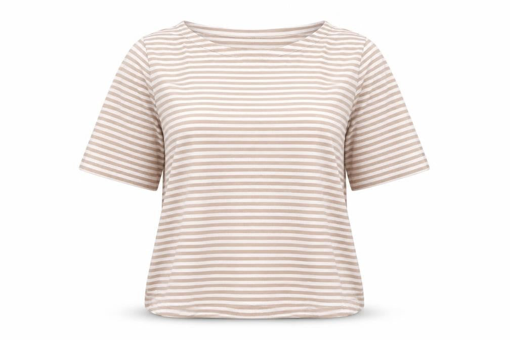 Womens UK Size M Carolyn Donnelly The Edit Beige Basic T-Shirt