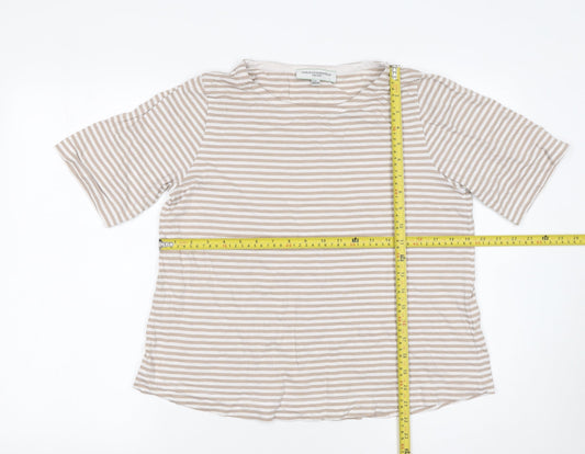 Womens UK Size M Carolyn Donnelly The Edit Beige Basic T-Shirt