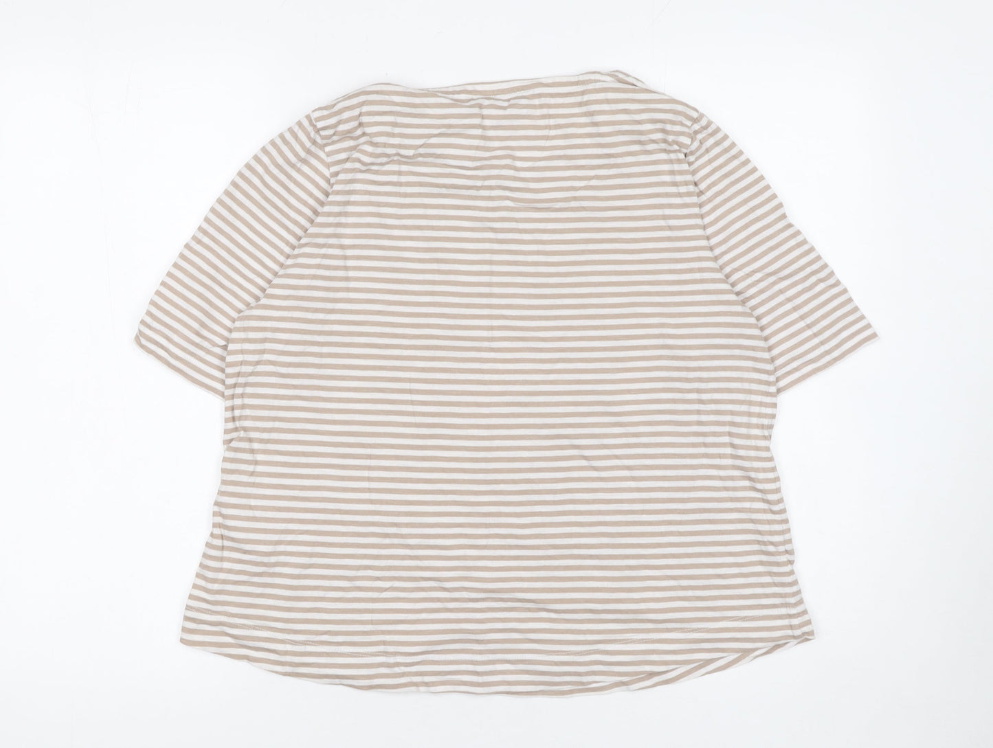 Womens UK Size M Carolyn Donnelly The Edit Beige Basic T-Shirt