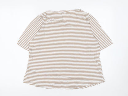 Womens UK Size M Carolyn Donnelly The Edit Beige Basic T-Shirt