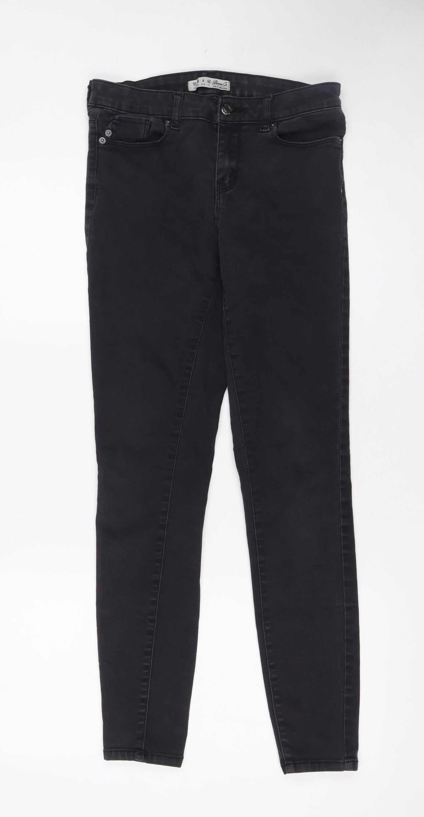 Womens UK Size 10 Denim Co Slim Fit Skinny Black Jeans