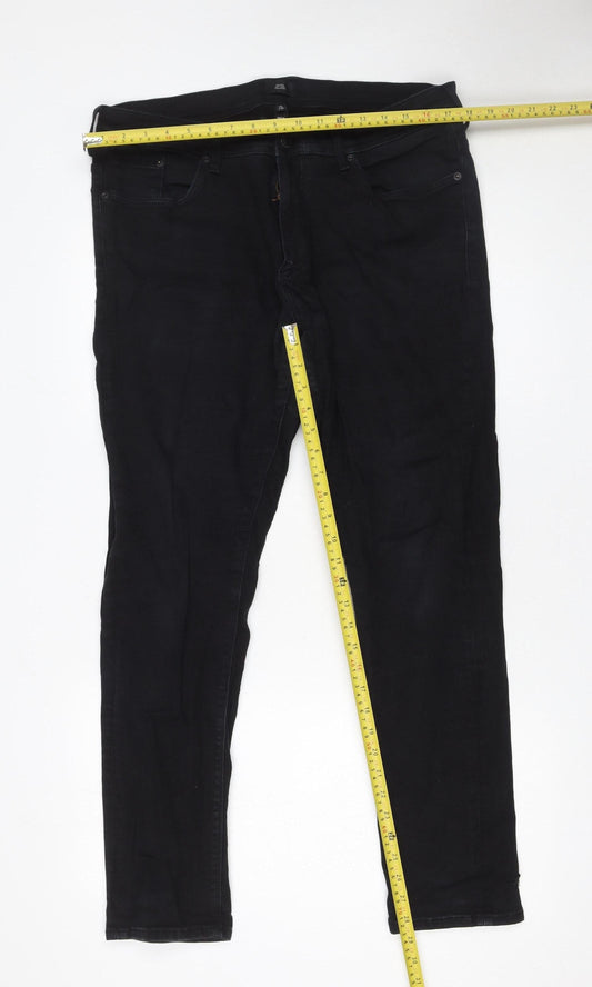 Mens UK Size 36 River Island Slim Fit Skinny Black Jeans