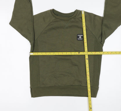 Primark Boys Green Pullover Sweatshirt 9-10 Years Crew Neck Graphic Print