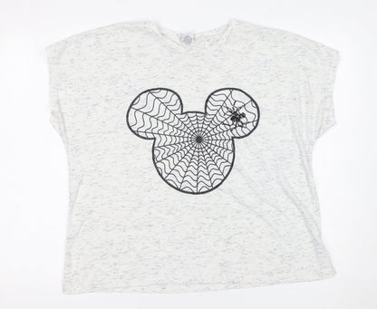 Womens UK Size 20 Disney White Basic T-Shirt