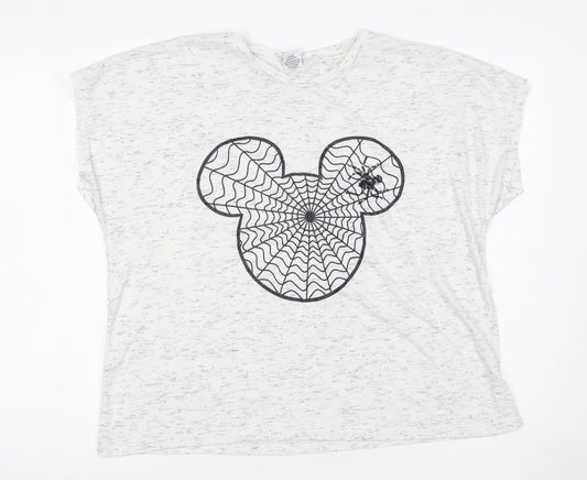 Womens UK Size 20 Disney White Basic T-Shirt