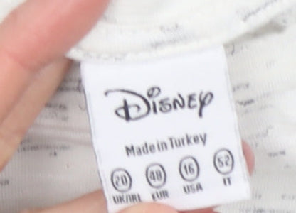 Womens UK Size 20 Disney White Basic T-Shirt