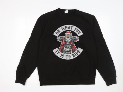 Mens UK Size M Awdis Black Pullover Sweatshirt