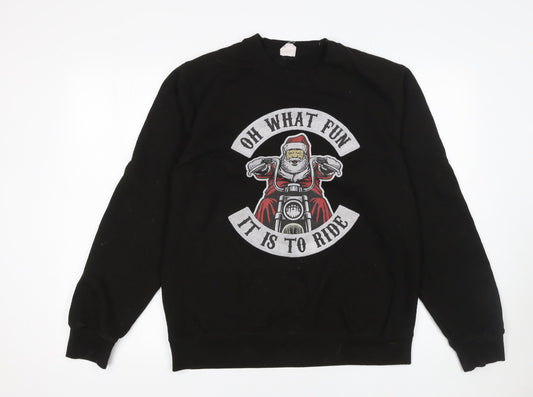 Mens UK Size M Awdis Black Pullover Sweatshirt