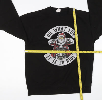 Mens UK Size M Awdis Black Pullover Sweatshirt