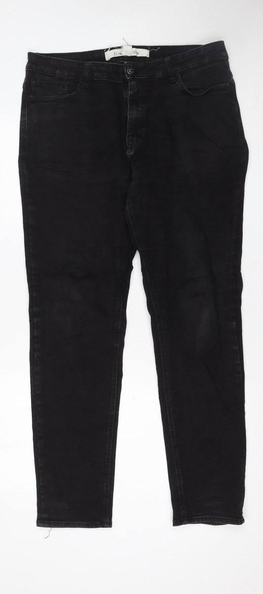 Mens UK Size L New Look Slim Fit Skinny Black Jeans