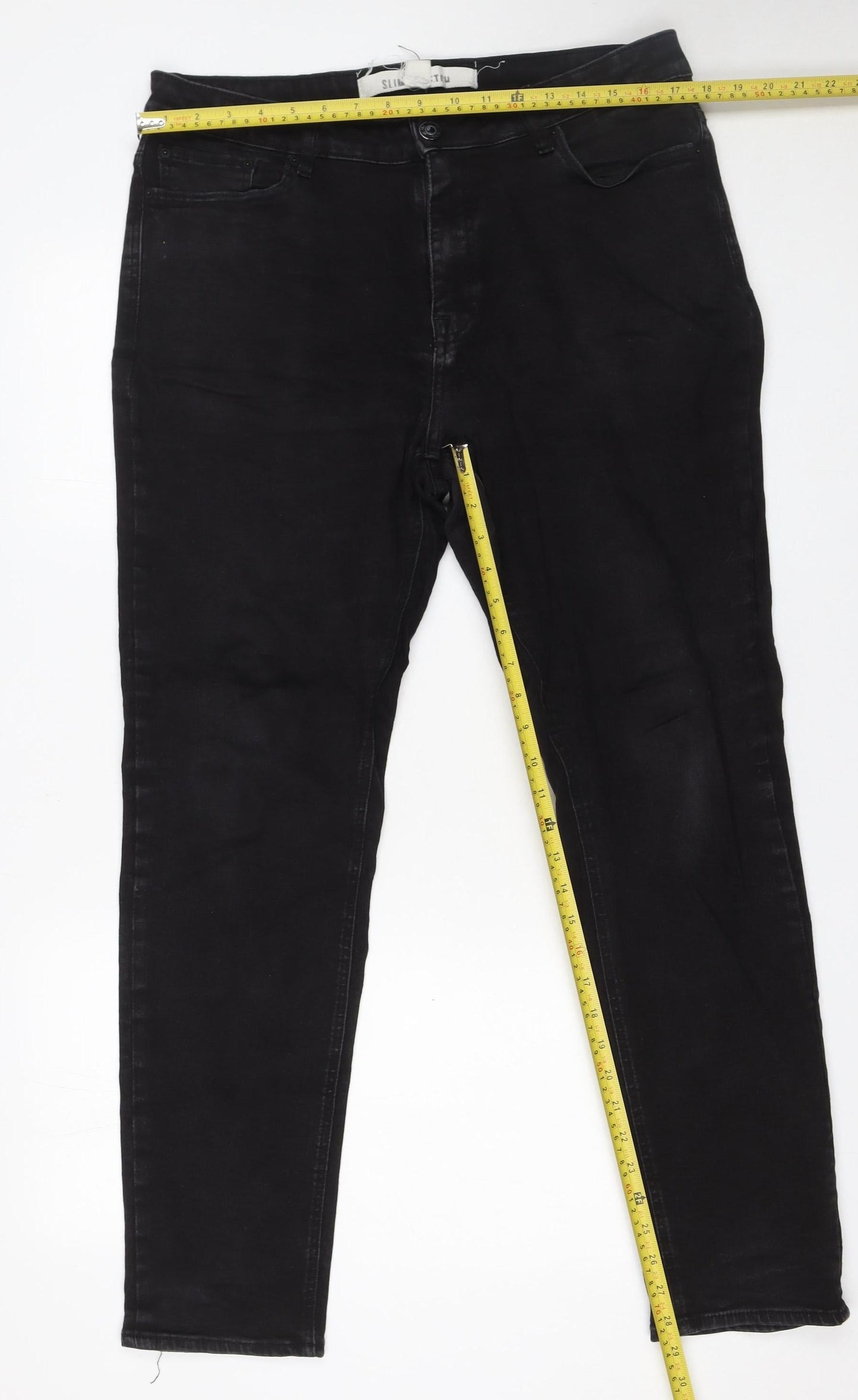 Mens UK Size L New Look Slim Fit Skinny Black Jeans