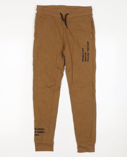 Boys UK Size 12 Years Destination Regular Fit Jogger Brown Trousers