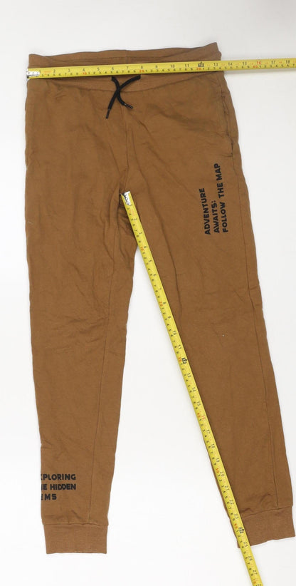 Boys UK Size 12 Years Destination Regular Fit Jogger Brown Trousers