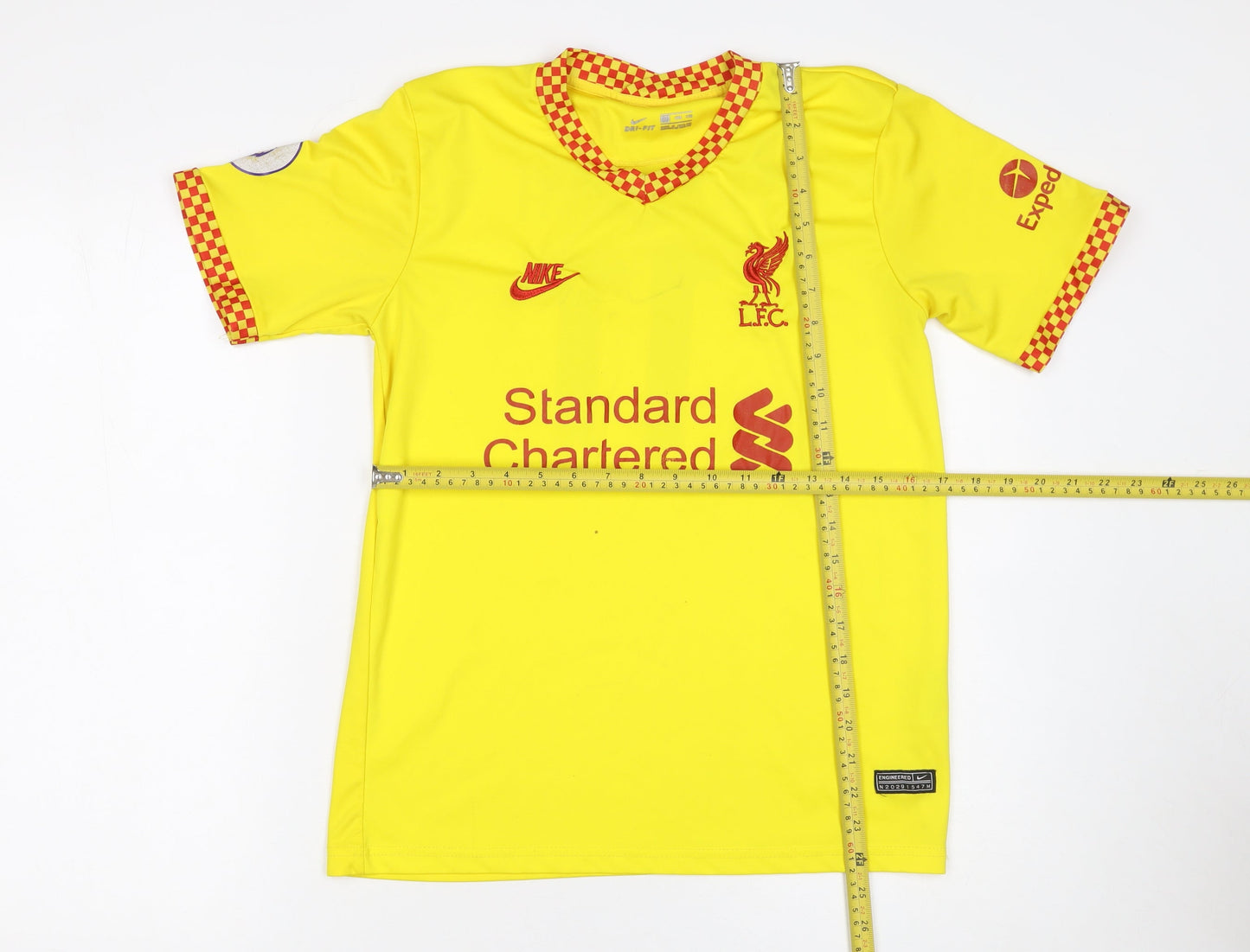Nike Boys Yellow Liverpool FC Football Jersey 16 Years Athletic Fit