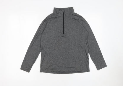 St. Bernard Boys Grey 10-11 Years 1/4 Zip Lightweight Sweatshirt