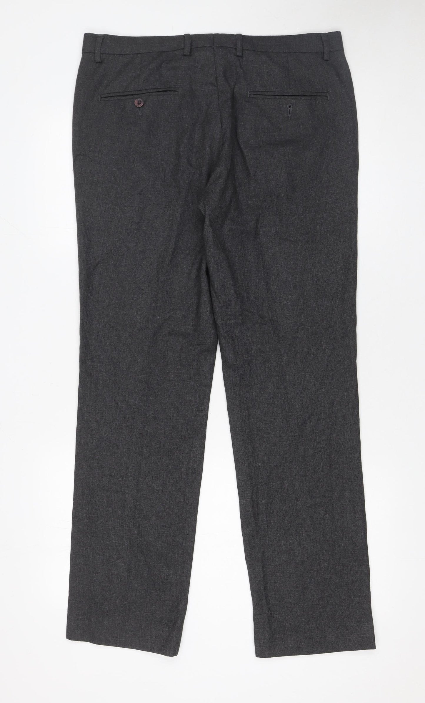 Mens UK Size L John Miller Slim Fit Dress Pants Grey Trousers