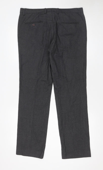 Mens UK Size L John Miller Slim Fit Dress Pants Grey Trousers