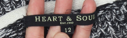 Womens UK Size 12 Heart & Soul Black Pullover Jumper