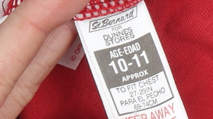 Boys UK Size 10-11 Years St. Bernard Red Basic T-Shirt