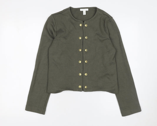 Womens UK Size S H&M Green Cardigan Sweatshirt