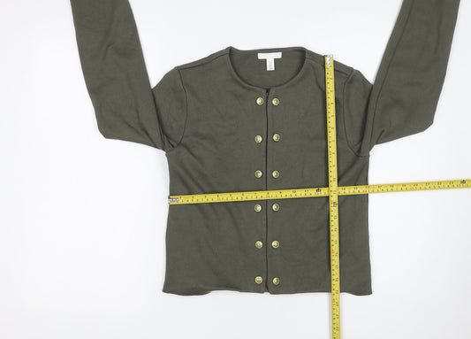Womens UK Size S H&M Green Cardigan Sweatshirt