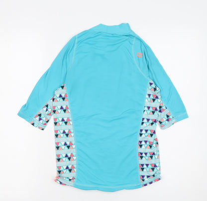 Olaian Girls Blue UV Protection Rash Guard T-Shirt 14 Years Summer Top