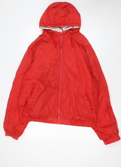 Mens UK Size XL Colorado Textile Red Windbreaker Coat