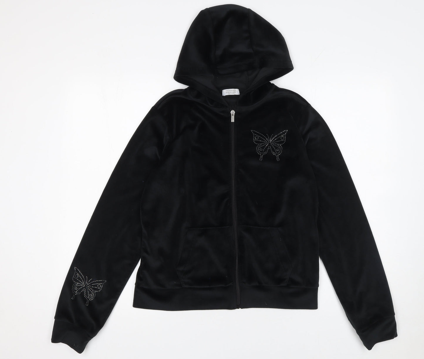 Girls UK Size 14-15 Years Primark Black Full Zip Hoodie