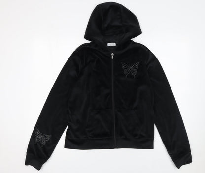 Girls UK Size 14-15 Years Primark Black Full Zip Hoodie