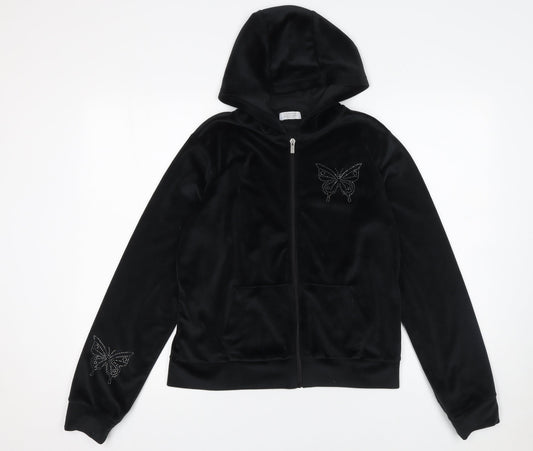 Girls UK Size 14-15 Years Primark Black Full Zip Hoodie
