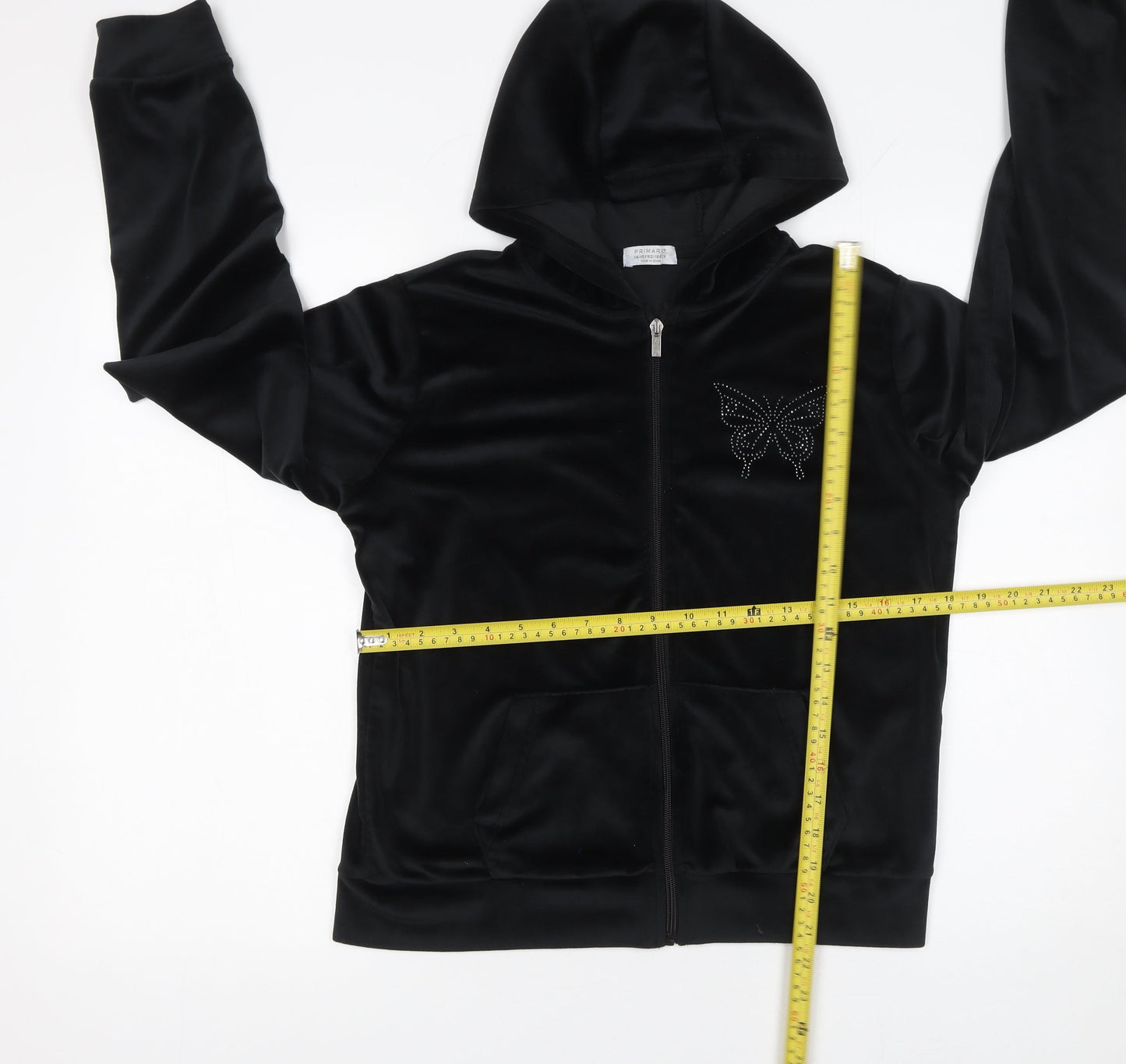 Girls UK Size 14-15 Years Primark Black Full Zip Hoodie
