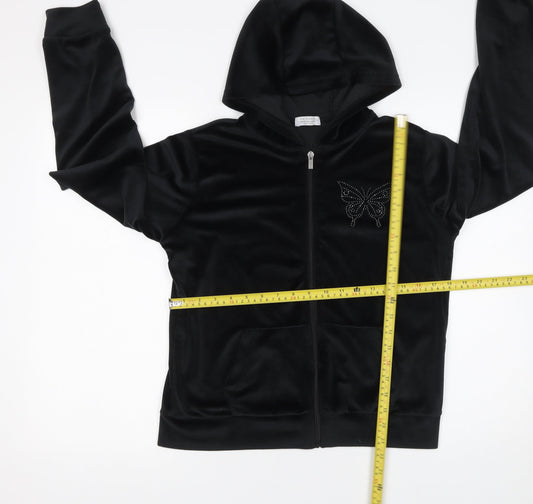 Girls UK Size 14-15 Years Primark Black Full Zip Hoodie