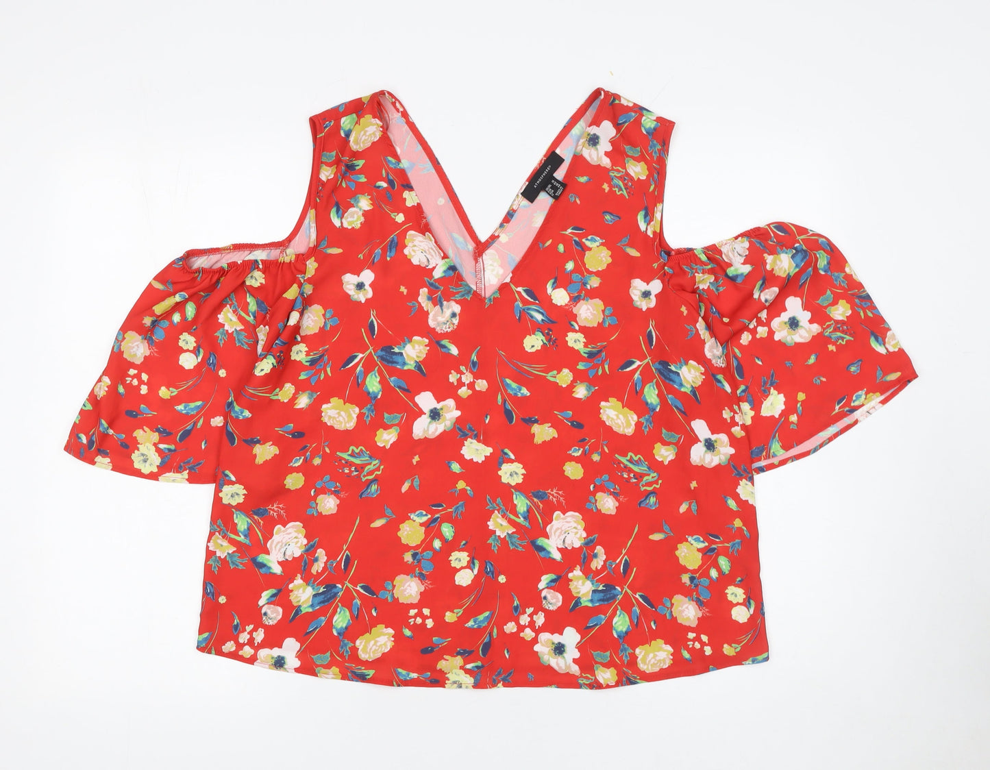 Womens UK Size 14 Atmosphere Red Tunic Blouse