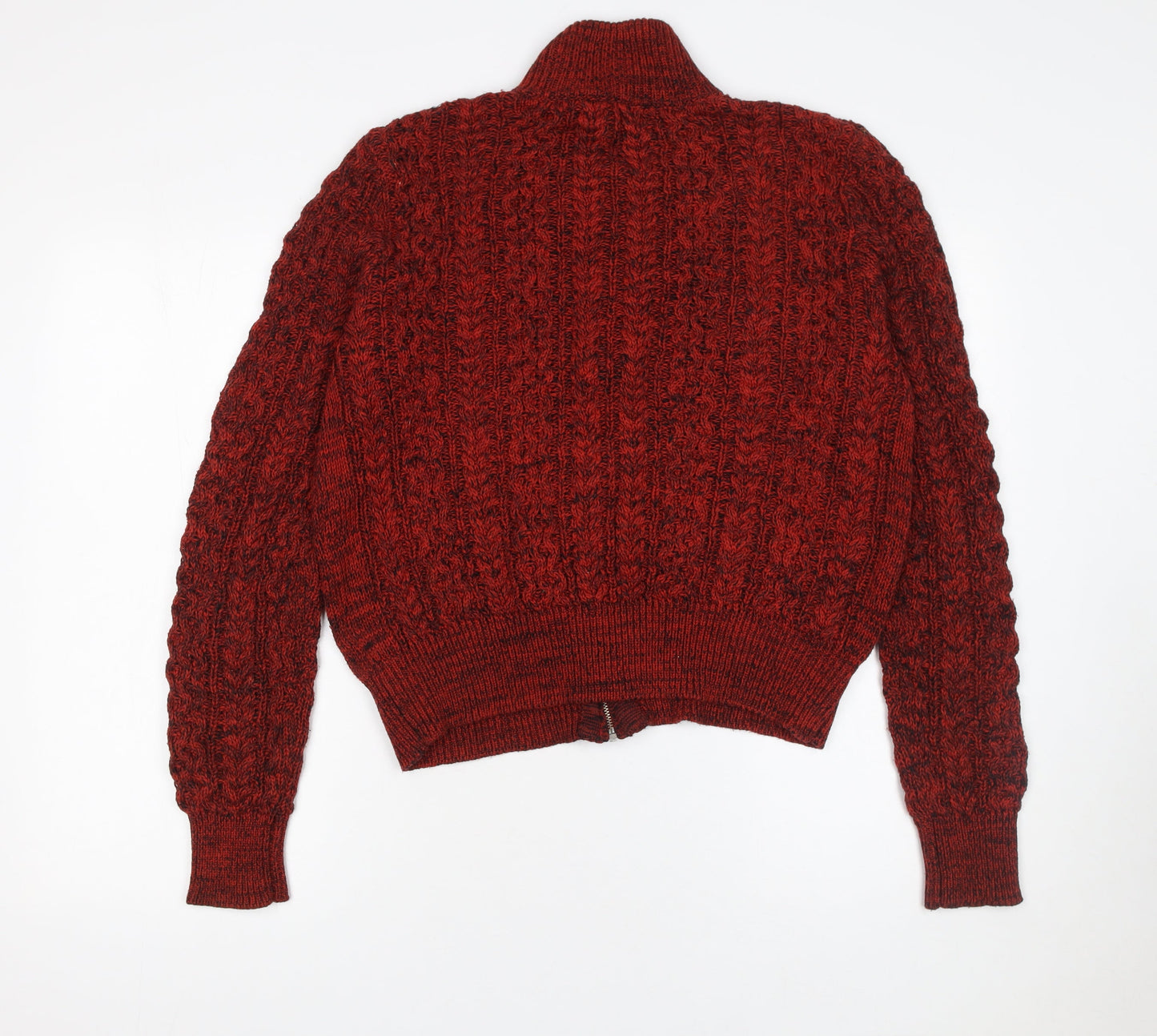 Womens UK Size L New Look Red Full Zip Jumper