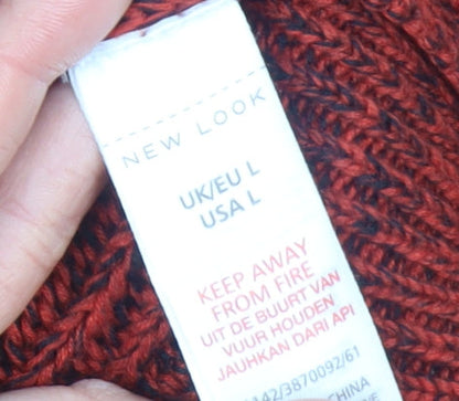 Womens UK Size L New Look Red Full Zip Jumper