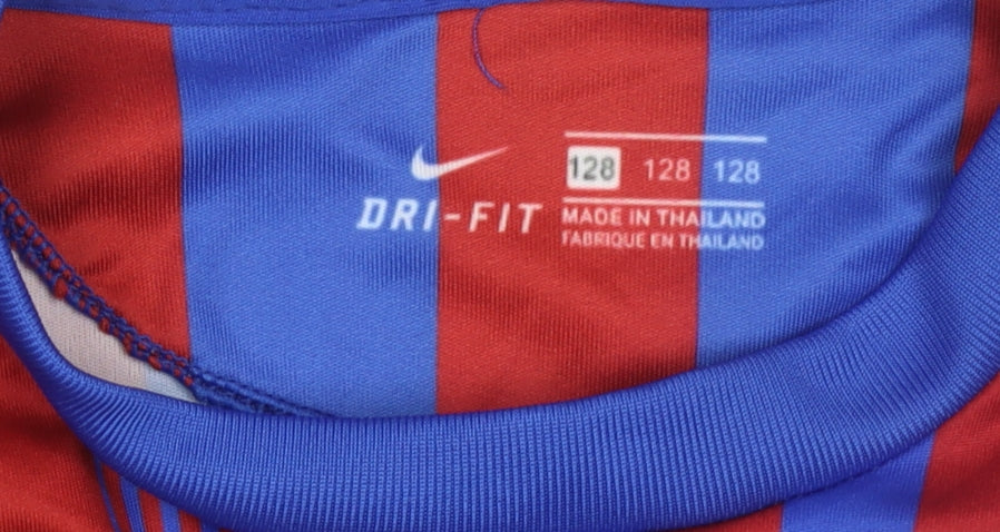 Nike Boys Red Blue Barcelona FC Football Shirt 8 Years Jersey Dri-Fit