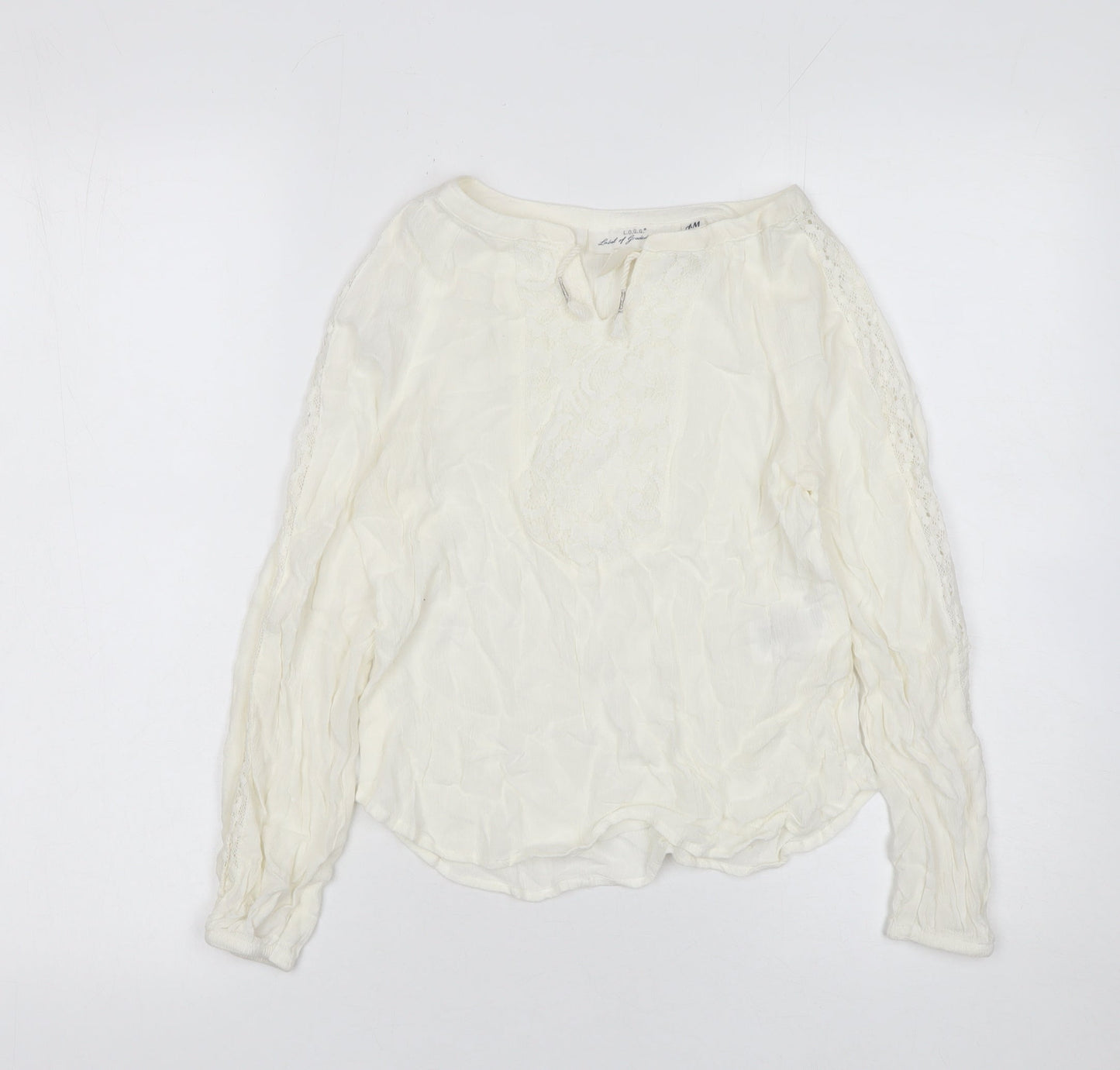 Girls UK Size 9-10 Years H&M Ivory Tunic Blouse