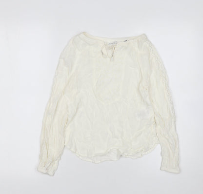 Girls UK Size 9-10 Years H&M Ivory Tunic Blouse
