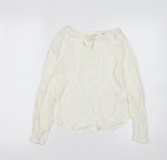 Girls UK Size 9-10 Years H&M Ivory Tunic Blouse